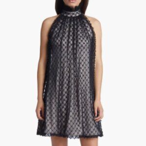 NWT Tadashi Shoji Black Imitation Pearl Lace Trapeze Dress - Size XL